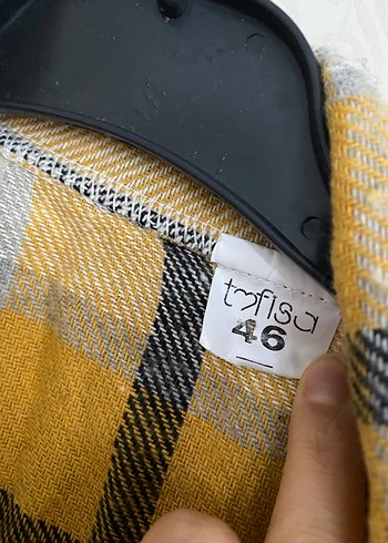 Uzun Kollu Sarı Ekose Kalın Gömlek - Görsel 3