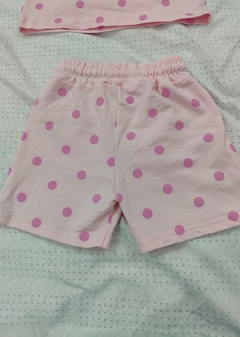 5 Yaş Beden 4-5 yaş Pembe Puantiyeli Kız Bebek Örme Takım