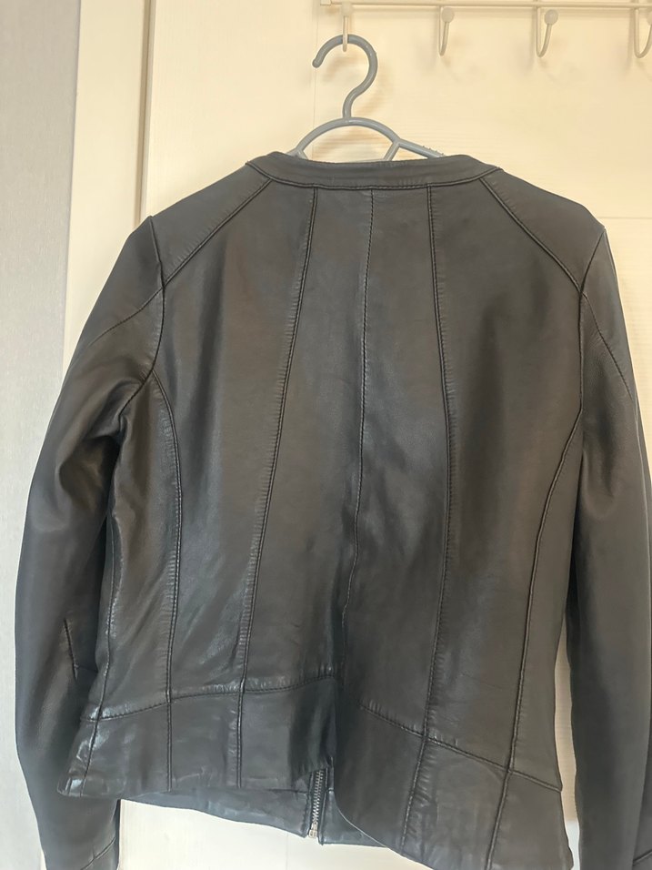 Siyah Kadın Deri Biker Ceket - Görsel 3