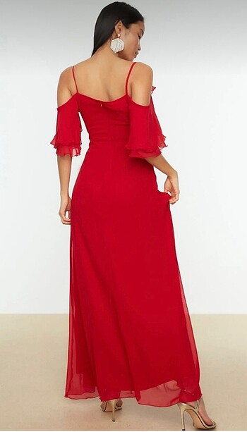 38 Beden Kırmızı abiye elbise