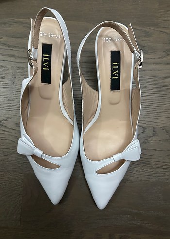Beyaz Stiletto Topuklu Kadın Abiye Ayakkabı