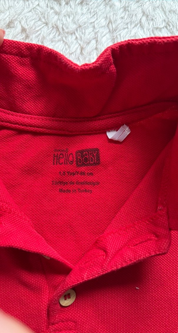 Kırmızı Düğmeli Erkek Çocuk Polo Tişört - Görsel 2