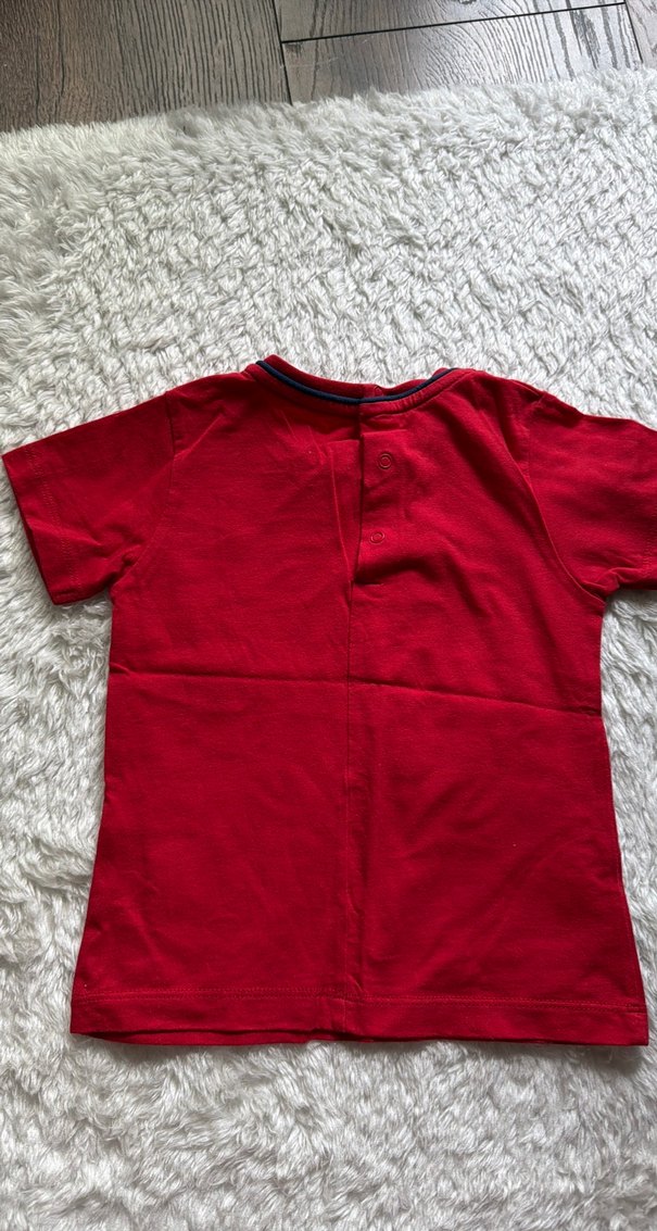 Kırmızı Erkek Çocuk Kısa Kollu Pamuklu Tişört - Görsel 2