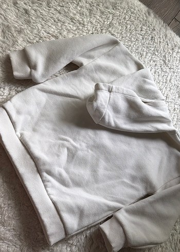 Beyaz Kapüşonlu Erkek Sweatshirt - Görsel 5