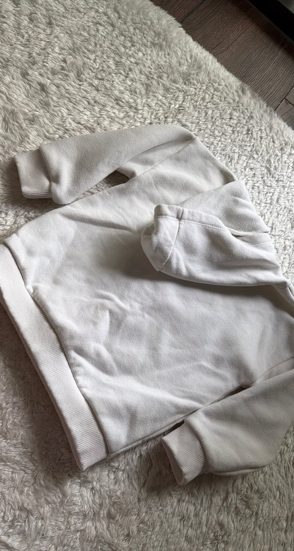 Beyaz Kapüşonlu Erkek Sweatshirt - Görsel 5