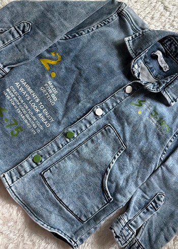 Düğmeli Gri Denim Erkek Çocuk Gömlek - Görsel 3