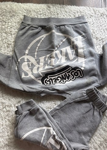 Gri Los Angeles Baskılı Erkek Eşofman takımı - Görsel 3