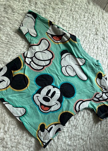 Renkli Mickey Mouse Baskılı Erkek Tişört - Görsel 3