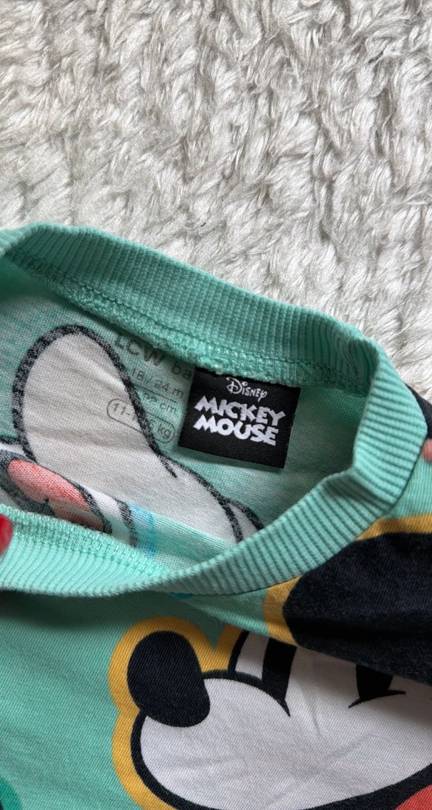 Renkli Mickey Mouse Baskılı Erkek Tişört - Görsel 2