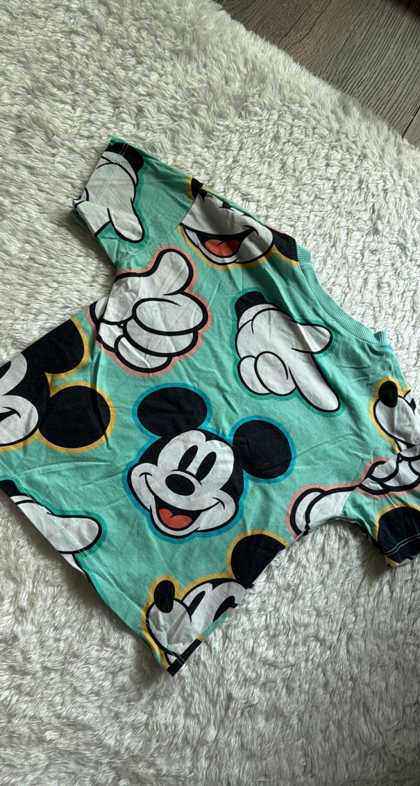 Renkli Mickey Mouse Baskılı Erkek Tişört - Görsel 3
