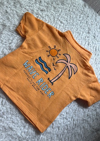 Erkek Çocuk turuncu Kısa Kollu Polo Tişört - Görsel 3