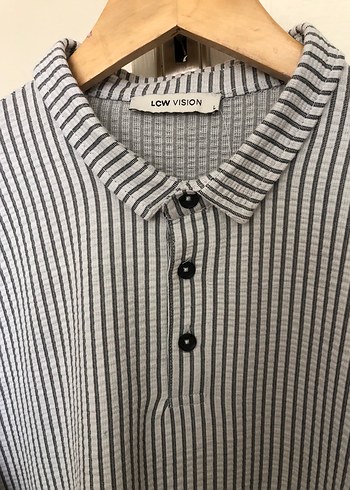 Gri Erkek Polo Tişört Pilili Kısa Kollu - Görsel 3