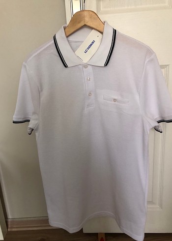 Düğmeli Beyaz Erkek Polo Tişört - Görsel 5