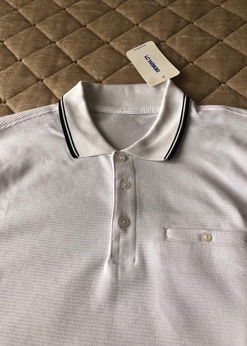 Düğmeli Beyaz Erkek Polo Tişört - Görsel 2