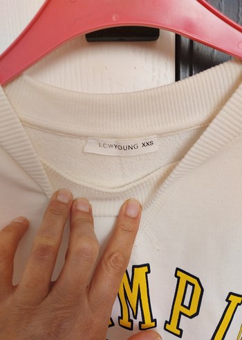 xs Beden beyaz Renk Beyaz Zincir Detaylı Uzun Kollu Sweatshirt