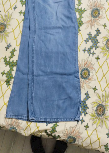 Kız Çocuk Mavi Loose Fit Denim Pantolon - Görsel 3