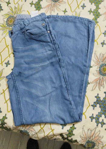 Kız Çocuk Mavi Loose Fit Denim Pantolon - Görsel 2