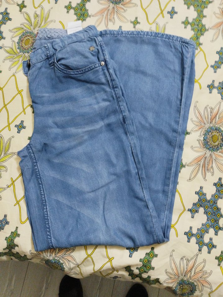 Kız Çocuk Mavi Loose Fit Denim Pantolon - Görsel 2