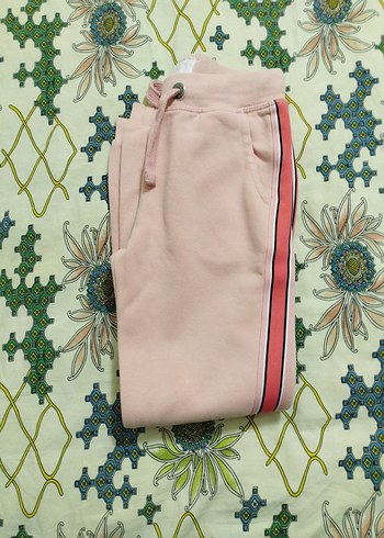 Pembe Nakışlı Kemerli Rahat Kesim Eşofman - Görsel 2