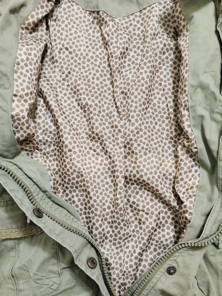 Kız Çocuk Haki Renkli Nakışlı Düğmeli Mont - Görsel 4