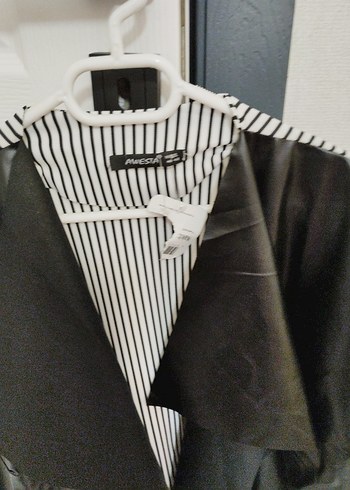 Siyah Deri Drapeli Midi Yelek - Görsel 2