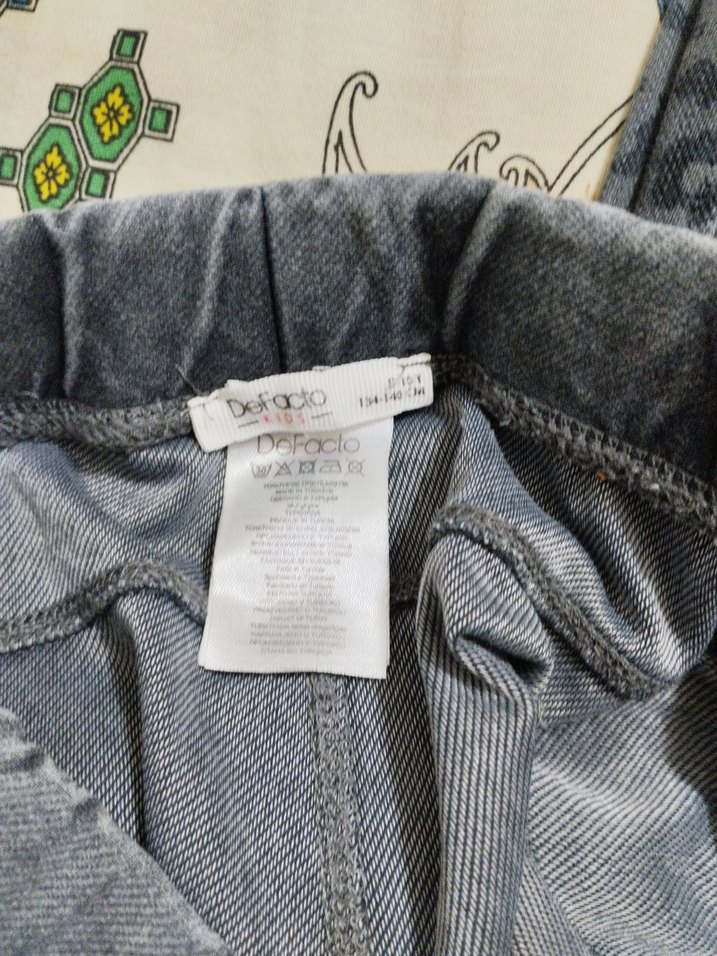 Kız Çocuk Gri Denim Tayt - Görsel 4