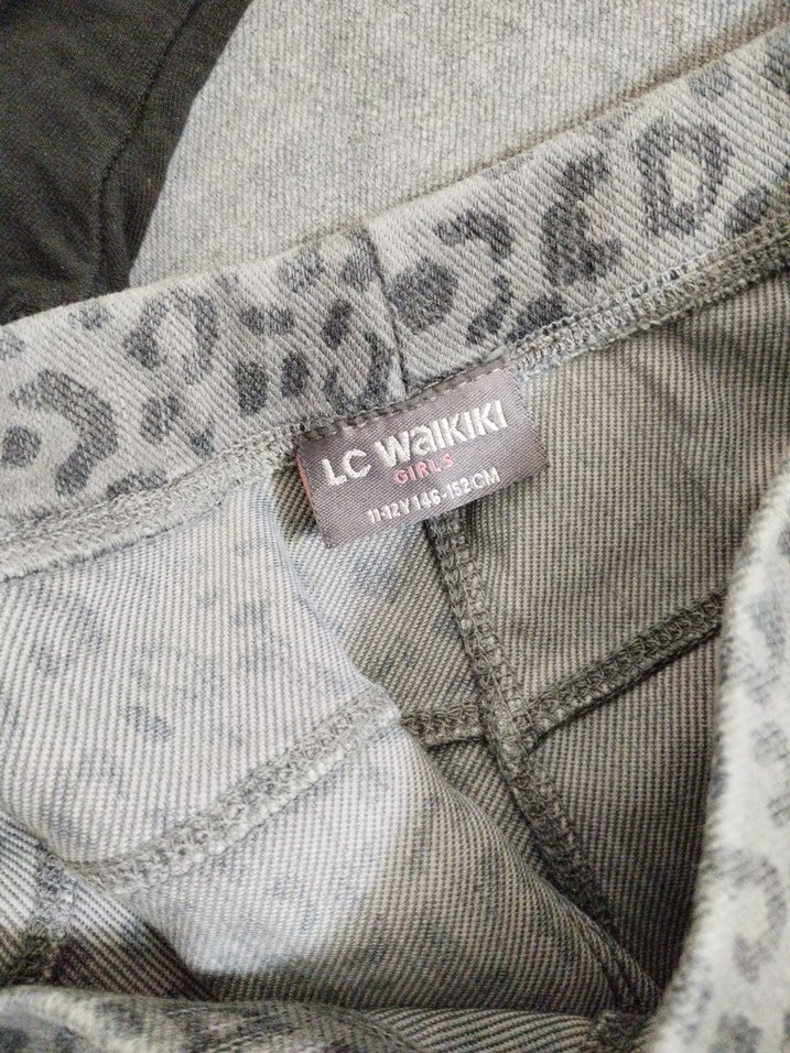 Kız Çocuk Gri Denim Tayt - Görsel 3