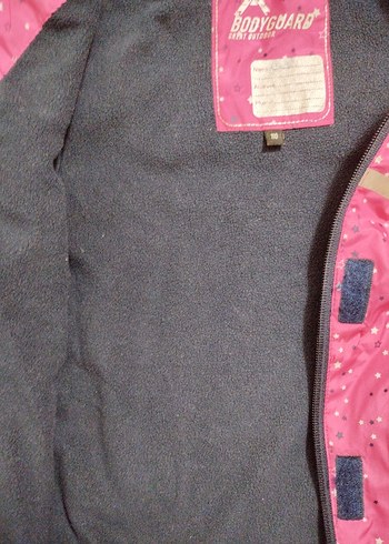 Kız Çocuk Pembe Kapüşonlu Fermuarlı Yağmurluk Mont - Görsel 3