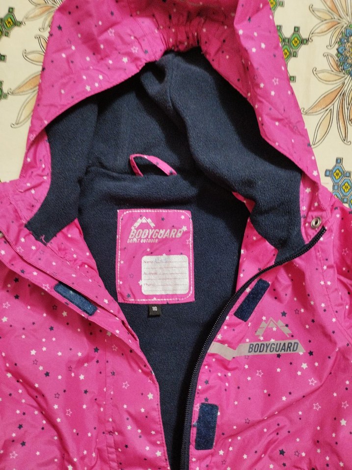 Kız Çocuk Pembe Kapüşonlu Fermuarlı Yağmurluk Mont - Görsel 2