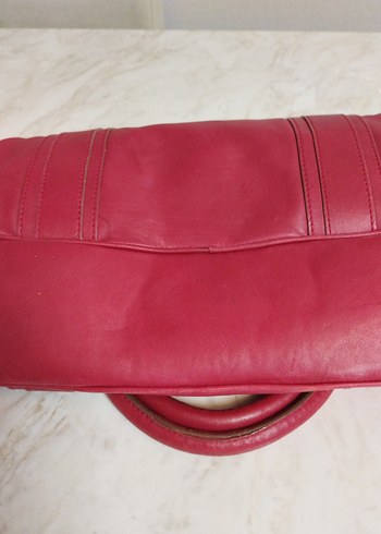 Kırmızı Deri Kadın Çanta Fermuarlı - Görsel 5
