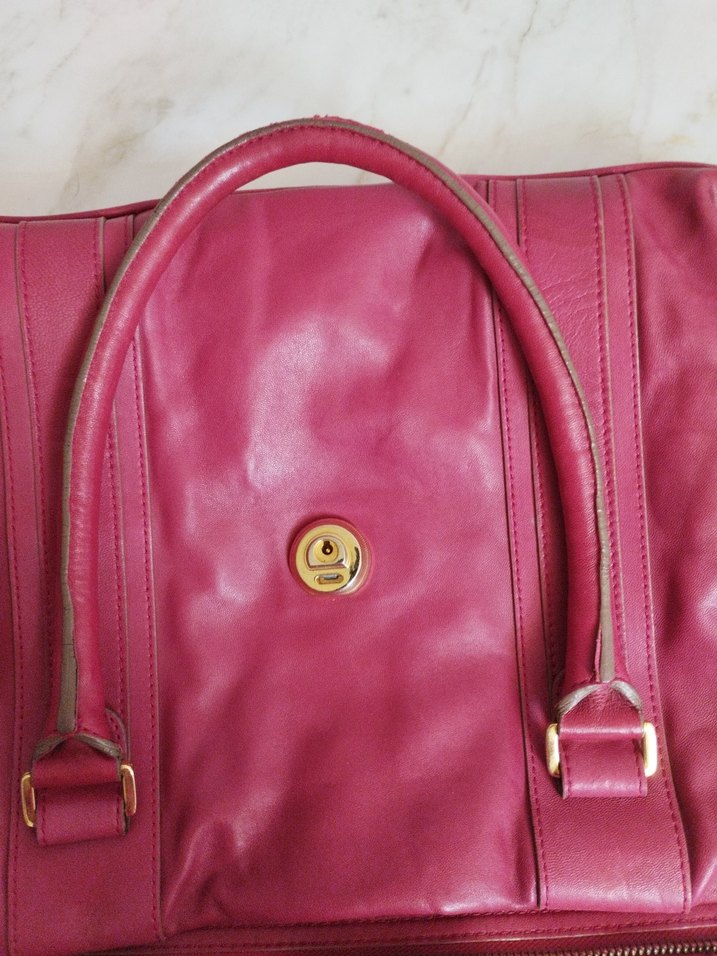 Kırmızı Deri Kadın Çanta Fermuarlı - Görsel 2