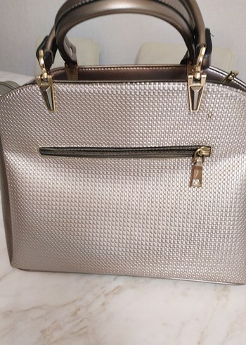 Bej Gri Deri Kadın Çanta - Görsel 2