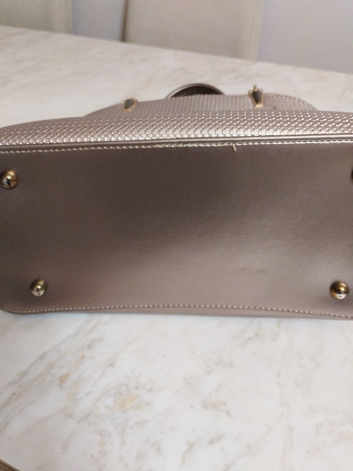 Bej Gri Deri Kadın Çanta - Görsel 5