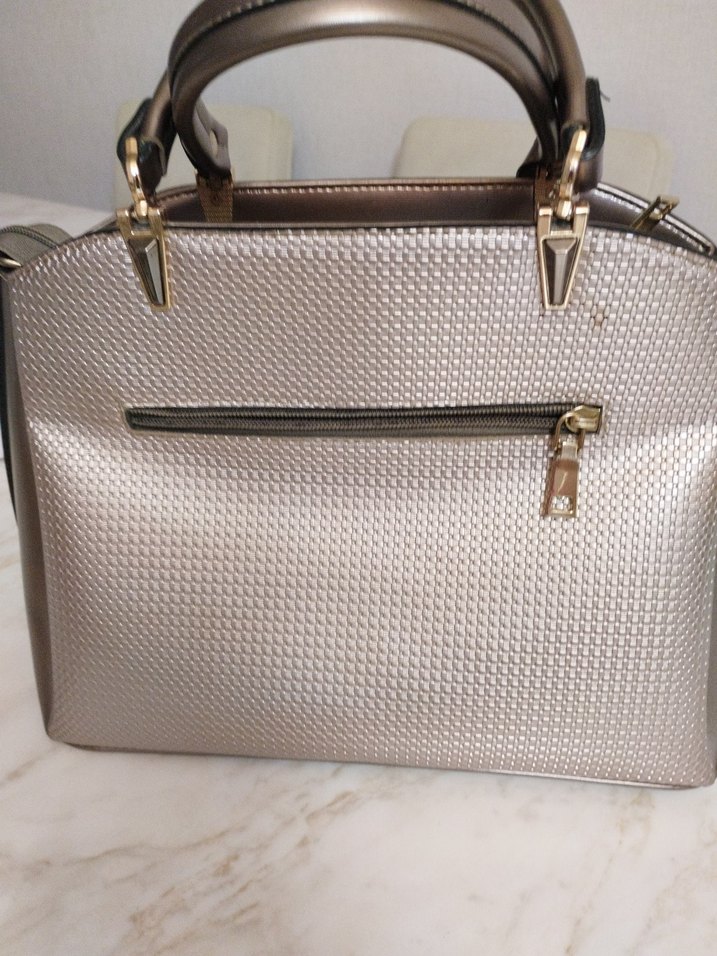 Bej Gri Deri Kadın Çanta - Görsel 2