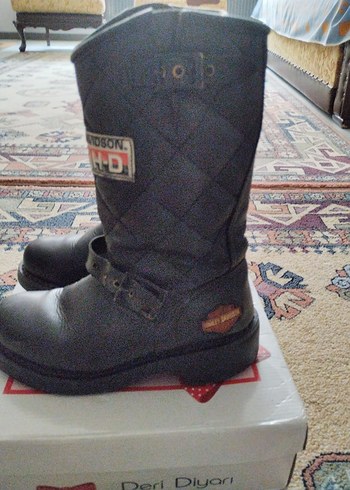 Harley Davidson KadınSiyah Deri Biker