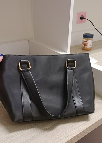 Klasik Siyah Deri Kadın Çanta - Görsel 2