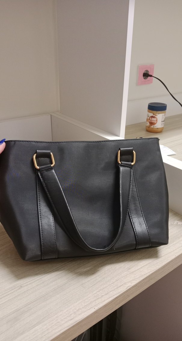 Klasik Siyah Deri Kadın Çanta - Görsel 2