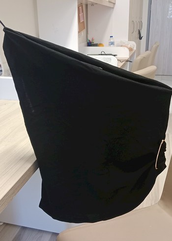 siyah çapraz yaka bluz - Görsel 3