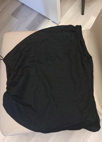 siyah çapraz yaka bluz - Görsel 2