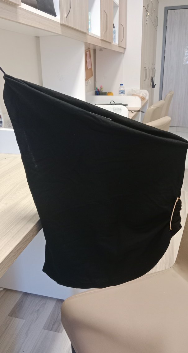 siyah çapraz yaka bluz - Görsel 3