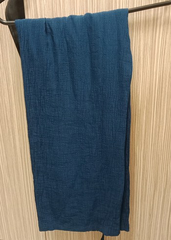 Lacivert Kadın Keten Bol Paça Pantolon - Görsel 3