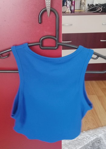 Mavi Kısa Kadın Atlet - Görsel 2