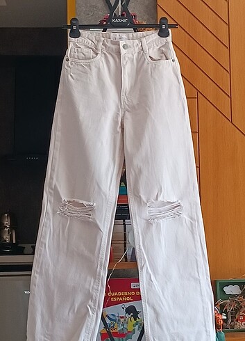 Mango ekru jean pantolon