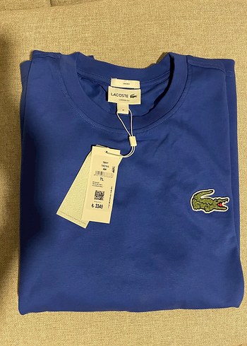 Lacoste Erkek Mavi Bisiklet Yaka Tişört