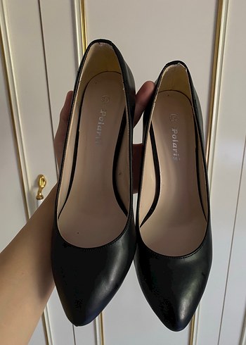 Siyah Stiletto Topuklu Kadın Ofis Ayakkabısı