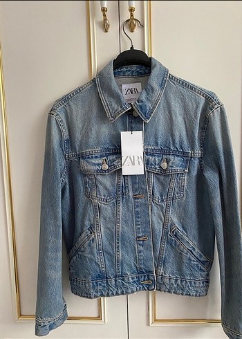 Zara Zara Düğmeli Mavi Kadın Denim Ceket