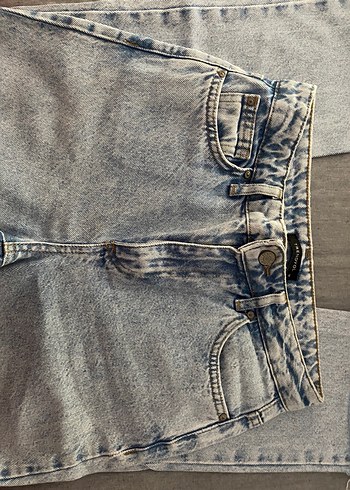 xs Beden Gri Bağlama Desenli Regular Fit Kadın Jean