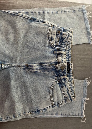 Trendyol & Milla Gri Bağlama Desenli Regular Fit Kadın Jean