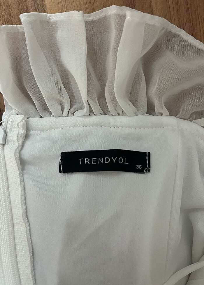 Beyaz mini elbise - Görsel 4