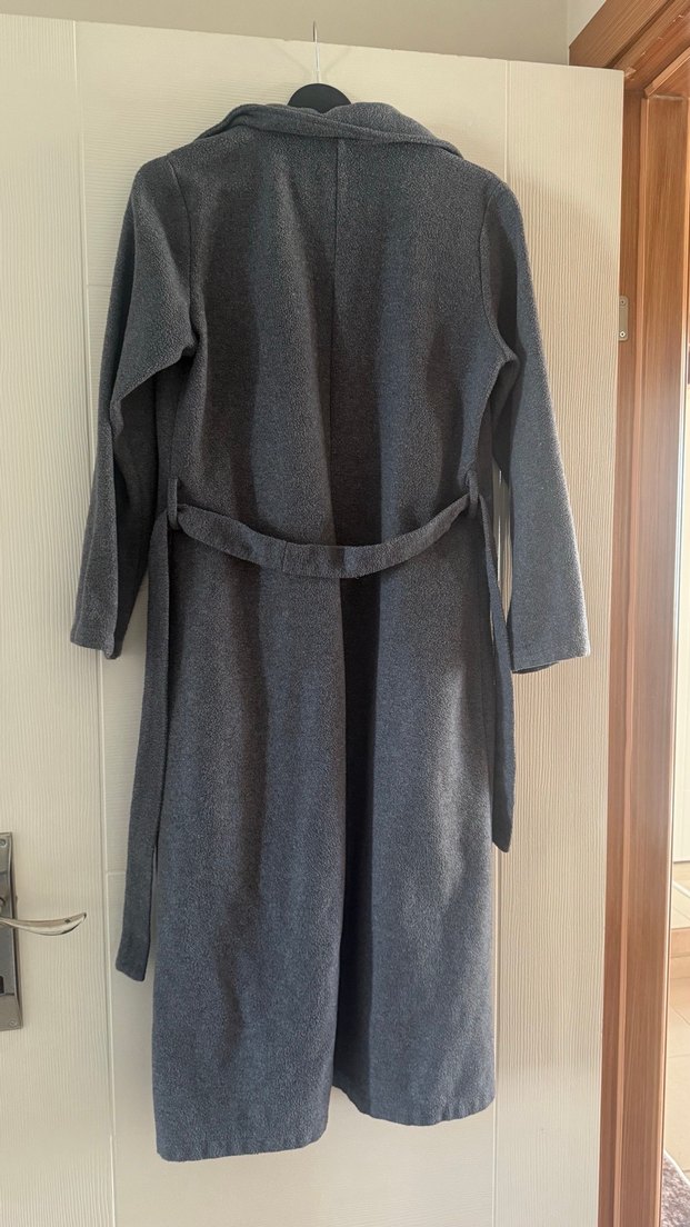 Gri Uzun Kadın Kaban - Görsel 2